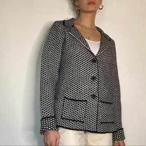 Knitted black and white cardigan